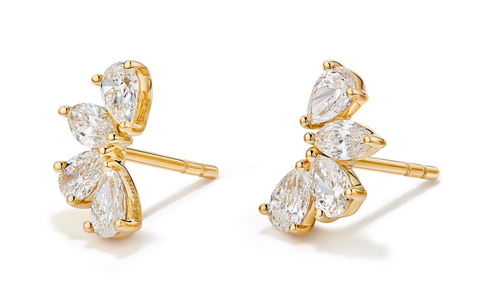 1.20ct D Flawless Diamond Earrings set in 18K Yellow Gold