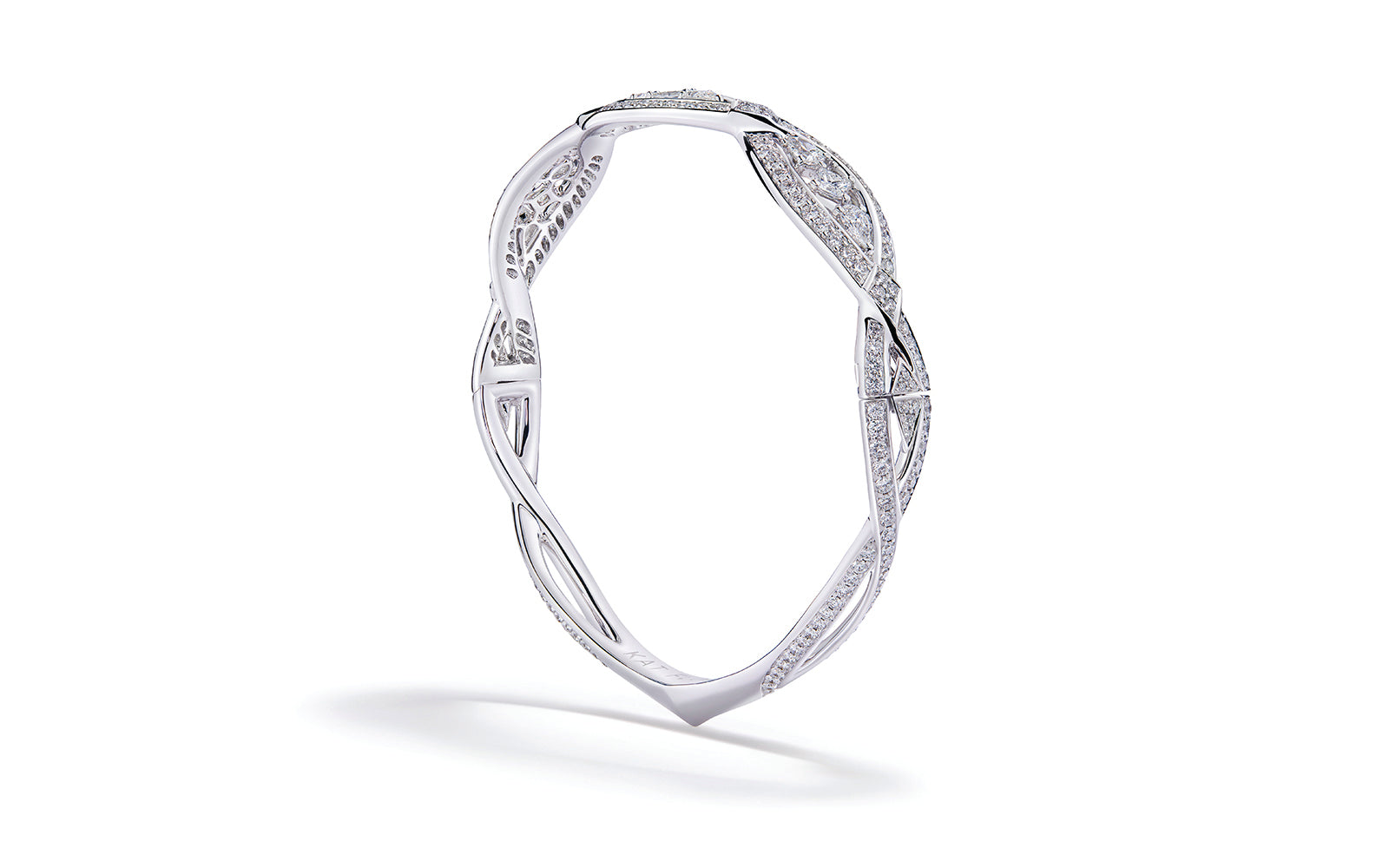3.77ct D Flawless Diamond Bangle set in 18K White Gold