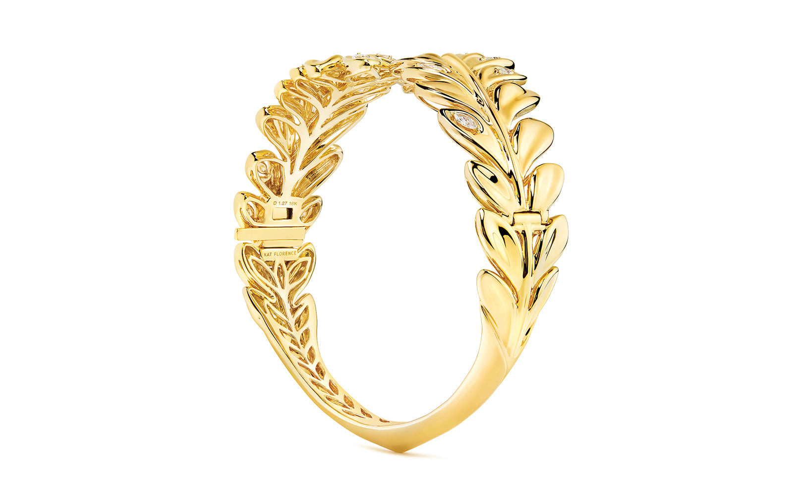 1.27ct D Flawless Diamond Bangle set in 18K Yellow Gold
