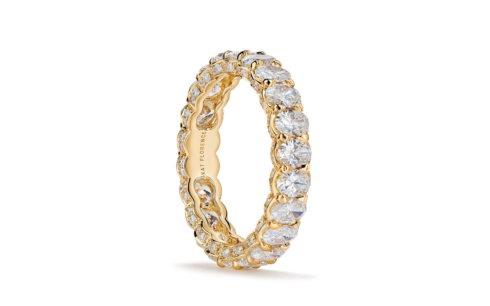 Oval Connection 3.74ct D Flawless Diamond Ring set in 18K Yellow Gold
