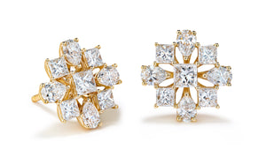 2.70ct D Flawless Diamond Earrings set in 18K Yellow Gold
