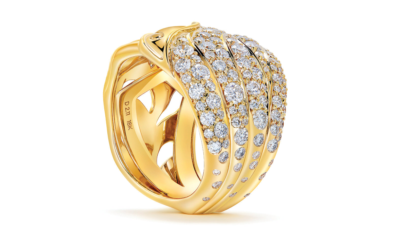 2.11ct D Flawless Diamond Ring set in 18K Yellow Gold