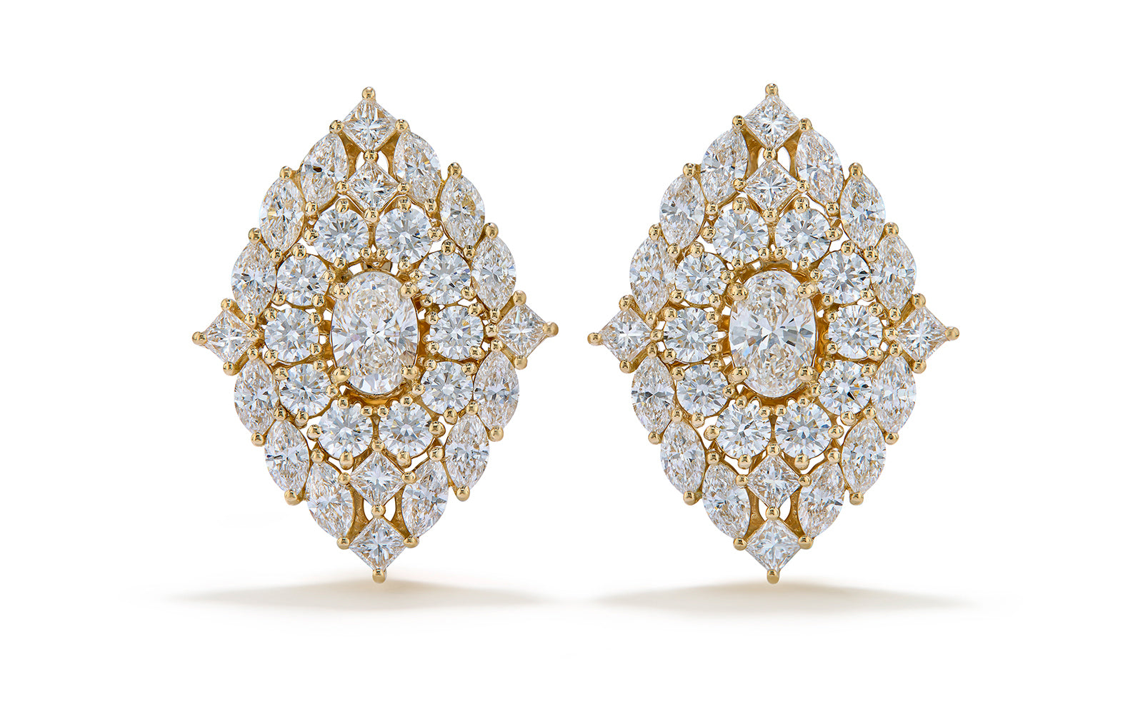1.82ct D Flawless Diamond Earrings set in 18K Yellow Gold