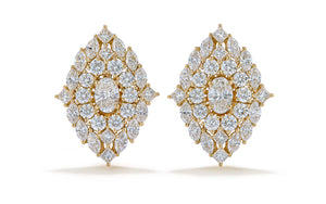 1.82ct D Flawless Diamond Earrings set in 18K Yellow Gold