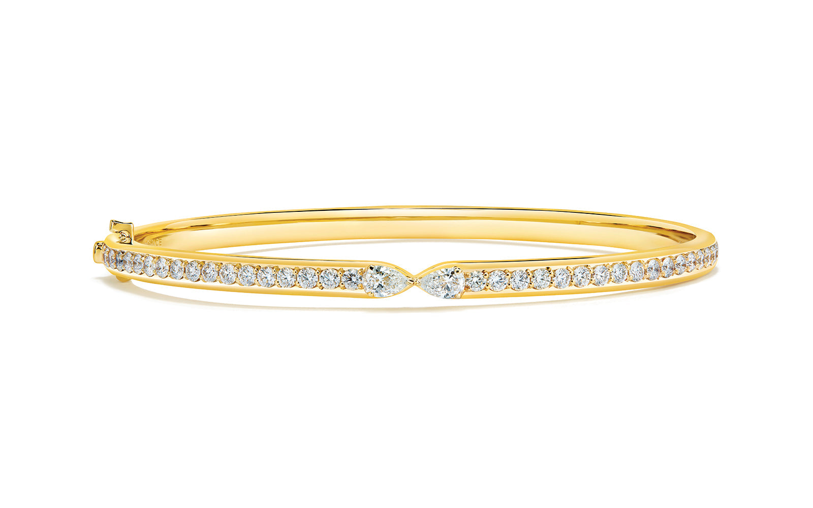 2.60ct D Flawless Diamond Bangle set in 18K Yellow Gold