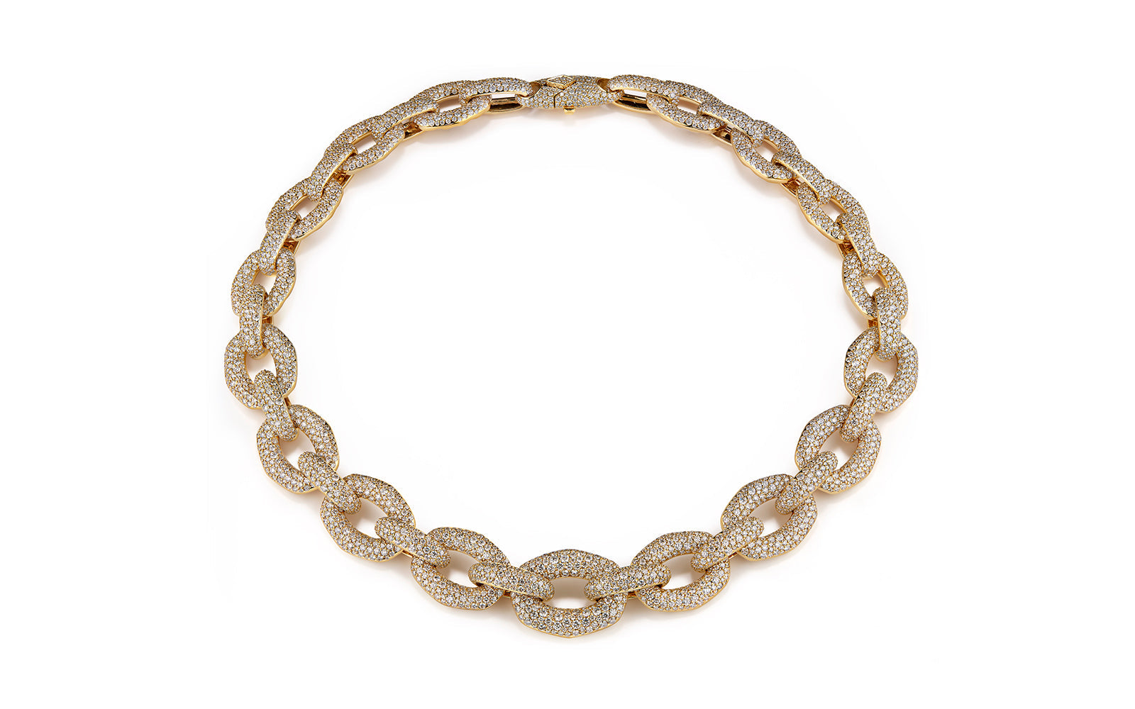 30.74ct D Flawless Diamond Necklace set in 18K Yellow Gold