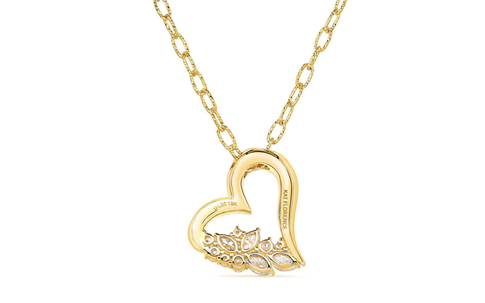 1.00ct D Flawless Diamond Necklace set in 18K Yellow Gold