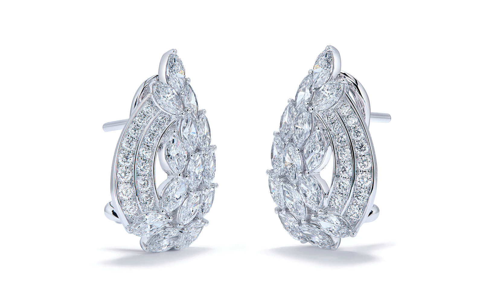 3.34ct D Flawless Diamond Earrings set in 18K White Gold