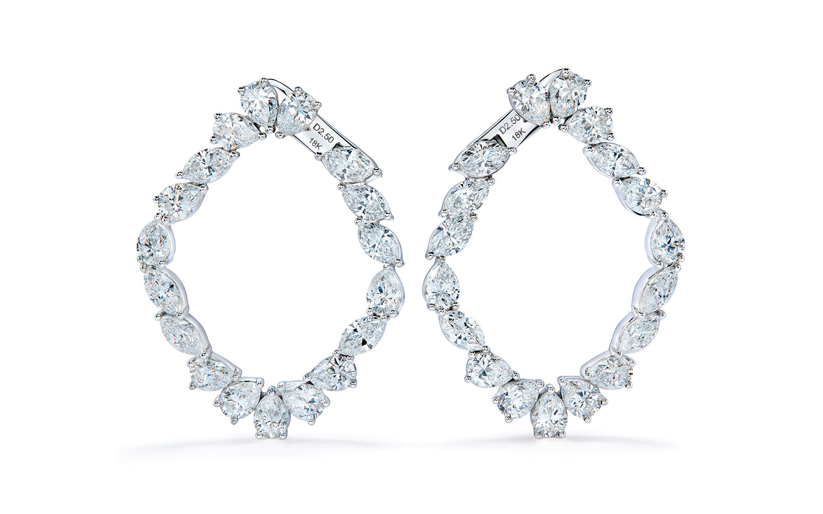5.00ct D Flawless Diamond Earrings set in 18K White Gold
