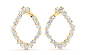 5.00ct D Flawless Diamond Earrings set in 18K Yellow Gold