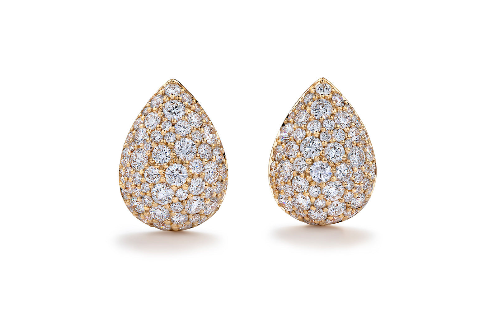1.78ct D Flawless Diamond Earrings set in 18K Yellow Gold