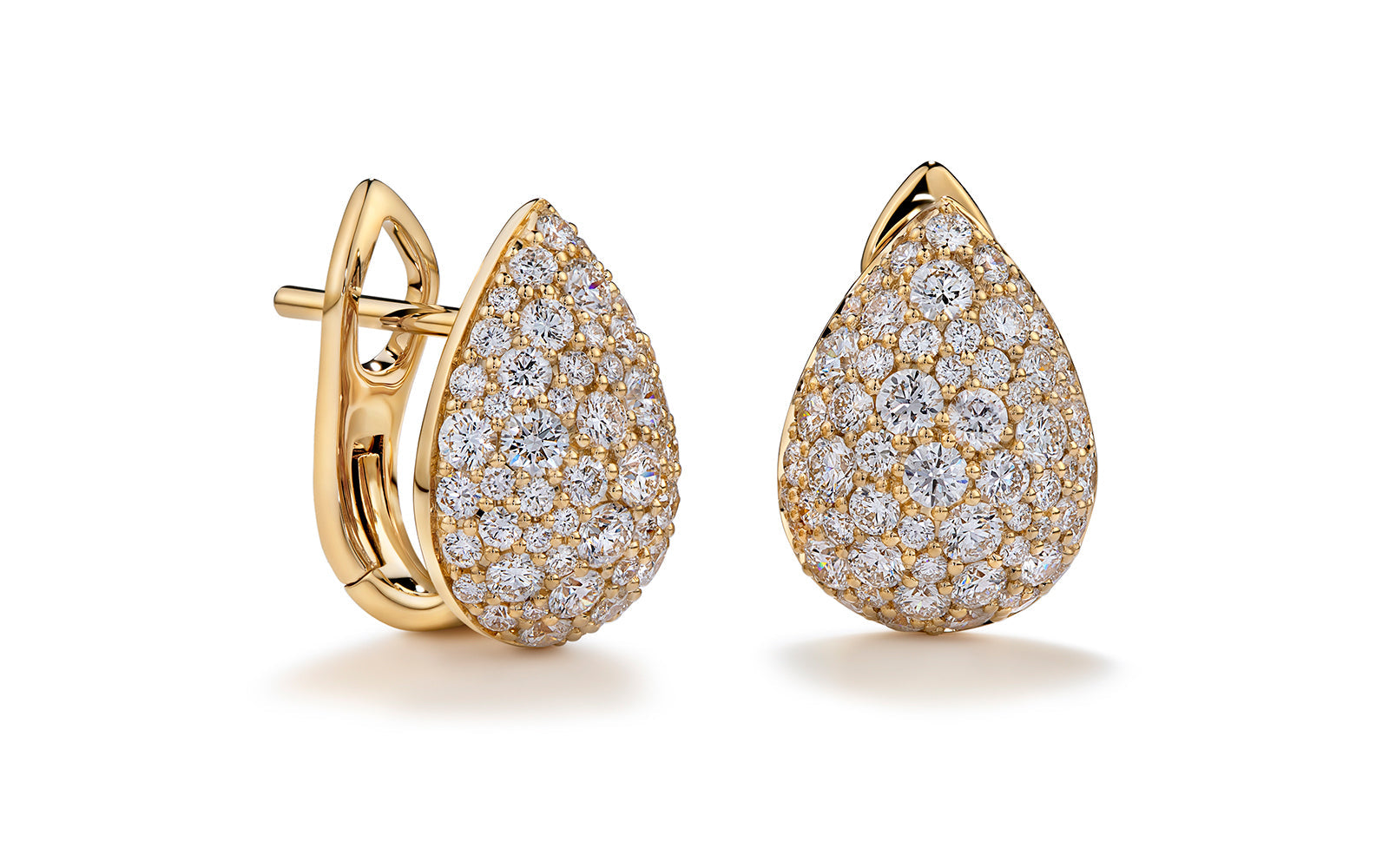 1.78ct D Flawless Diamond Earrings set in 18K Yellow Gold