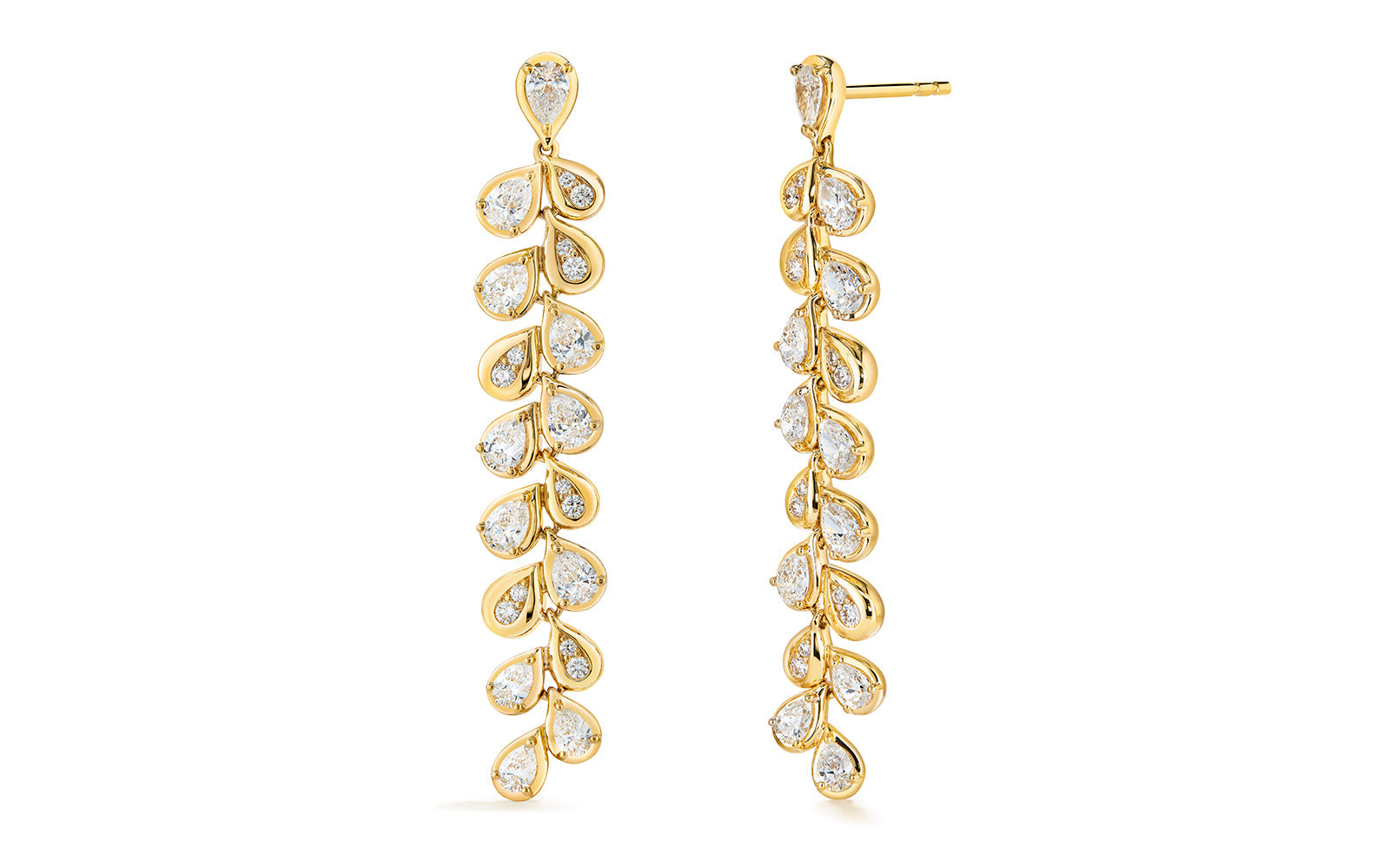 3.02ct D Flawless Diamond Earrings set in 18K Yellow Gold
