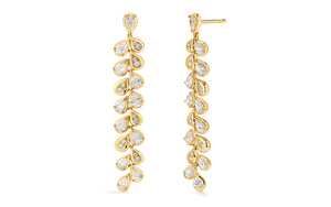 3.02ct D Flawless Diamond Earrings set in 18K Yellow Gold