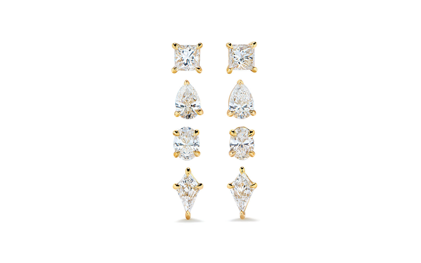 1.16ct D Flawless Diamond Earrings set in 18K Yellow Gold