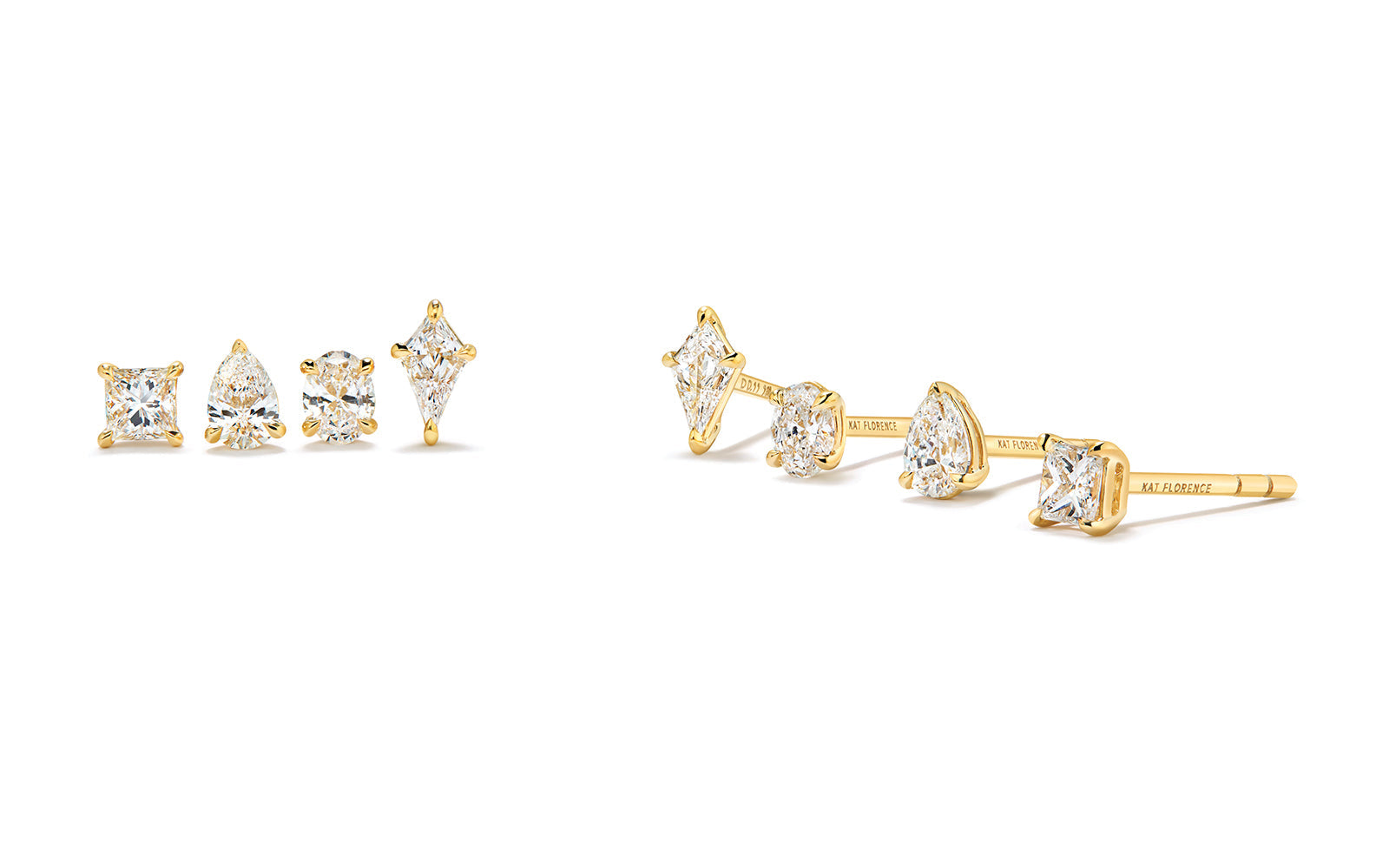 1.16ct D Flawless Diamond Earrings set in 18K Yellow Gold