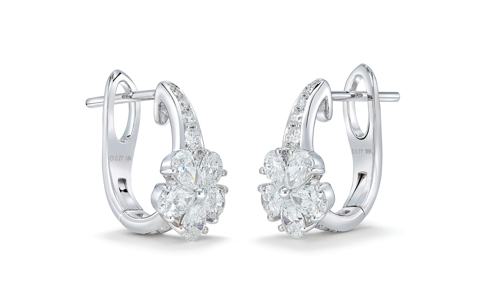 1.54ct D Flawless Diamond Earrings set in 18K White Gold