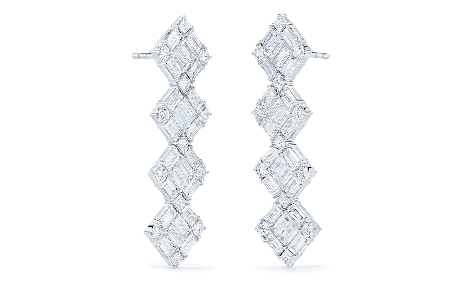 5.86ct D Flawless Diamond Earrings set in 18K White Gold