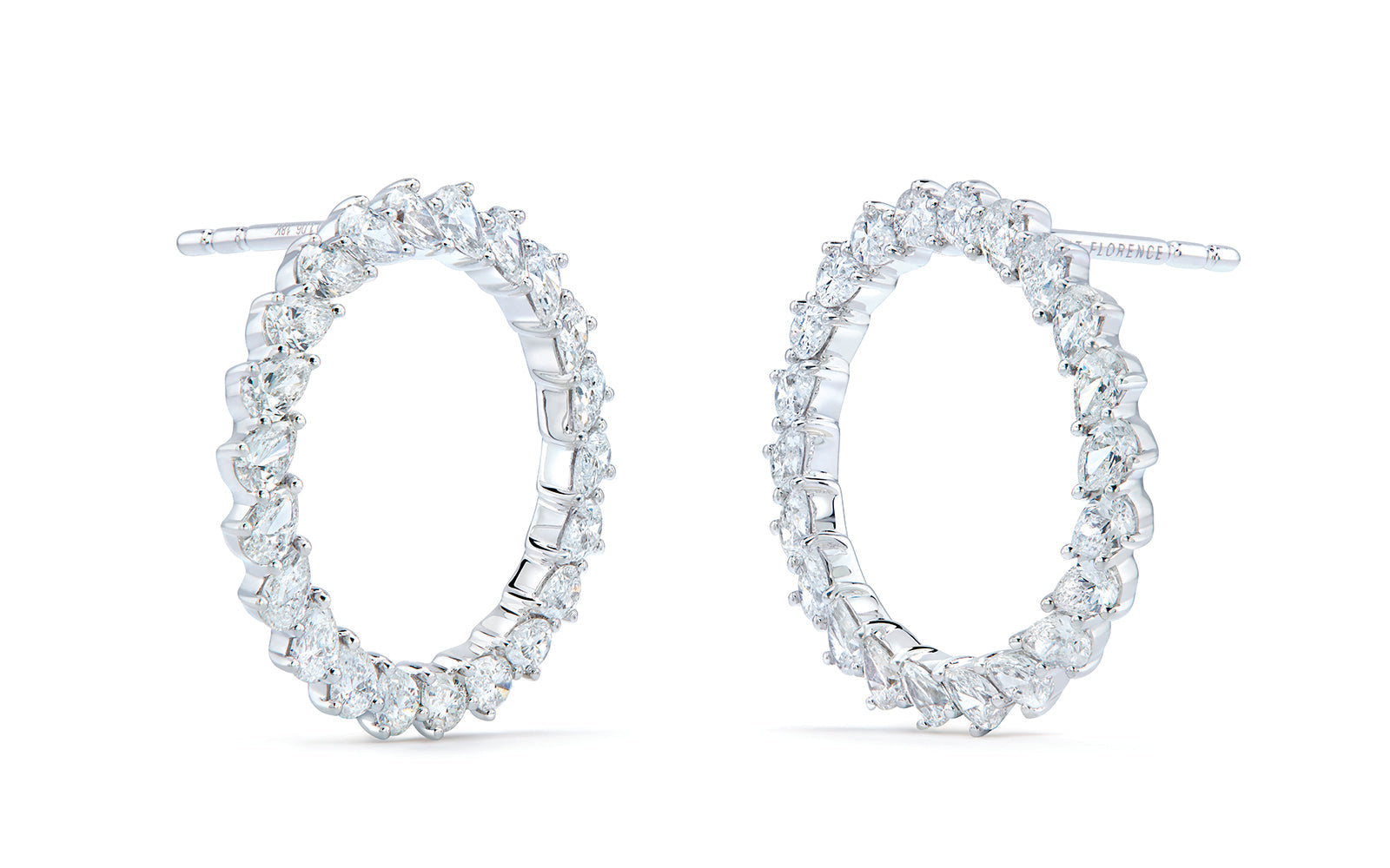2.12ct D Flawless Diamond Earrings set in 18K White Gold
