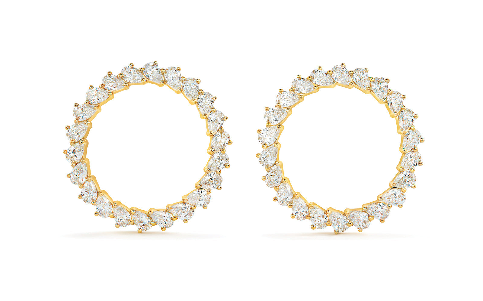 2.12ct D Flawless Diamond Earrings set in 18K Yellow Gold