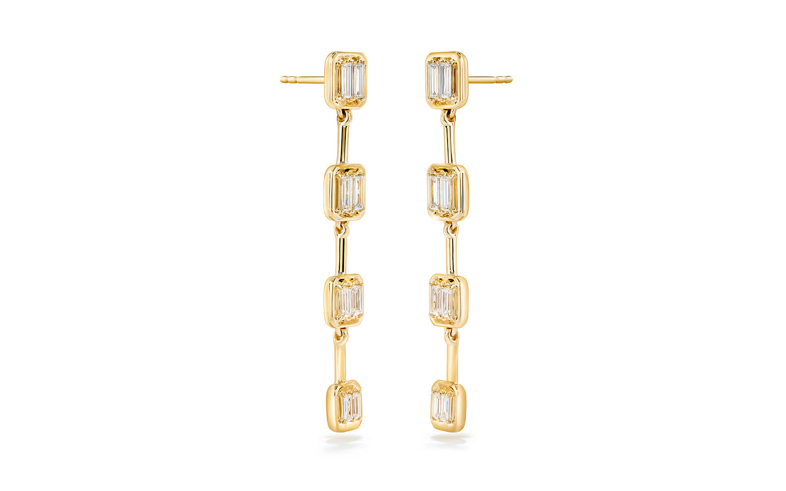 1.52ct D Flawless Diamond Earrings set in 18K Yellow Gold