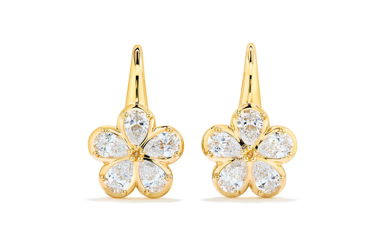 1.54ct D Flawless Diamond Earrings set in 18K Yellow Gold