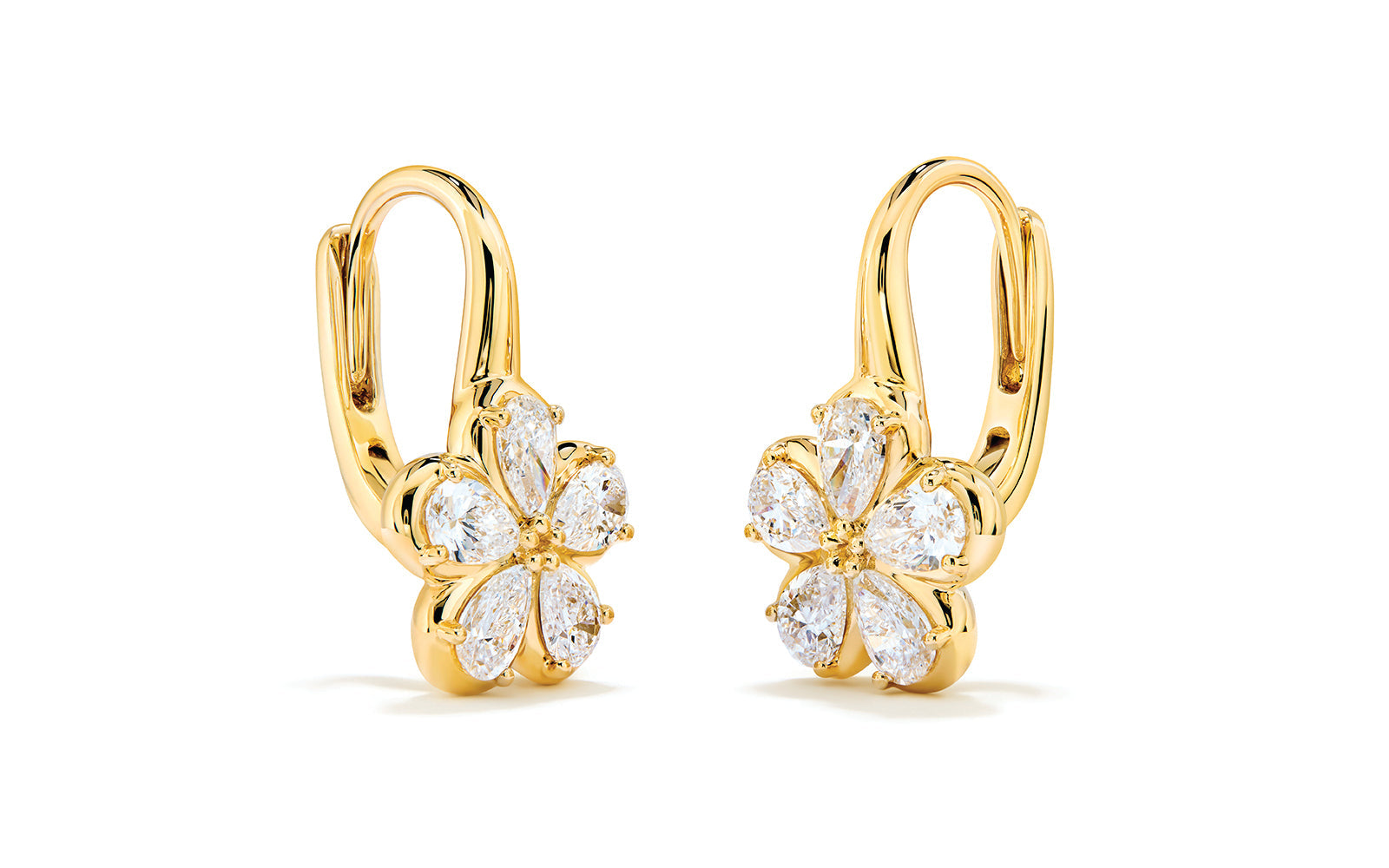 1.54ct D Flawless Diamond Earrings set in 18K Yellow Gold