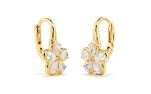 1.54ct D Flawless Diamond Earrings set in 18K Yellow Gold