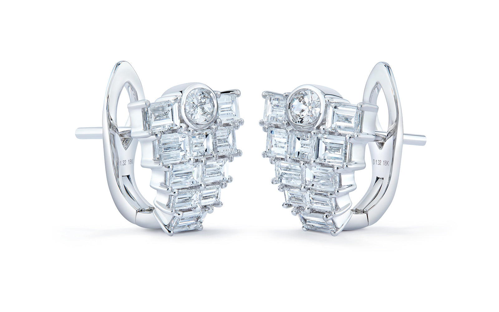2.64ct D Flawless Diamond Earrings set in 18K White Gold