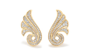 1.36ct D Flawless Diamond Earrings set in 18K Yellow Gold