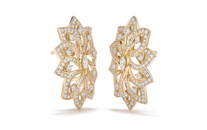 2.16ct D Flawless Diamond Earrings set in 18K Yellow Gold