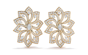 2.16ct D Flawless Diamond Earrings set in 18K Yellow Gold