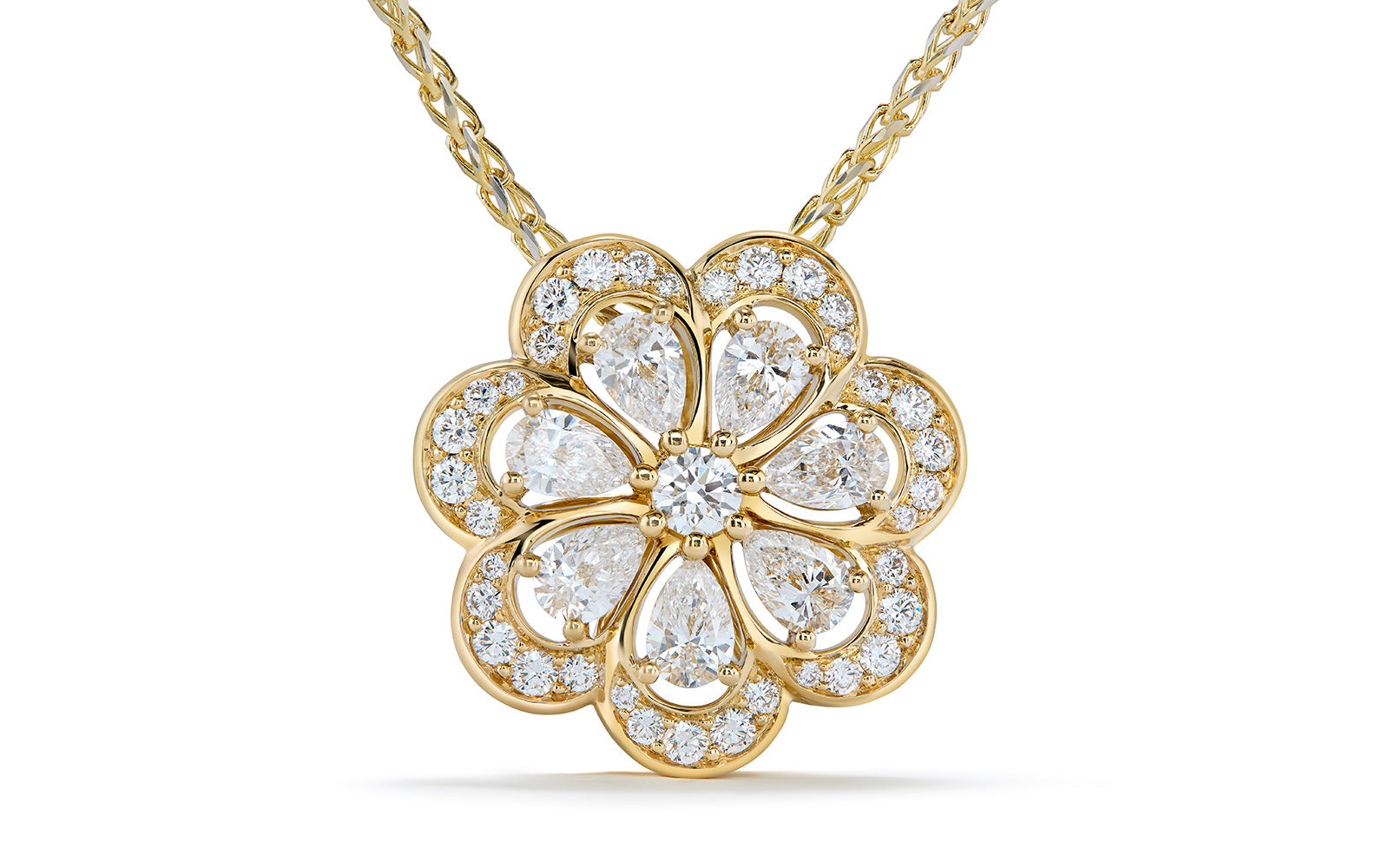 1.55ct D Flawless Diamond Necklace set in 18K Yellow Gold