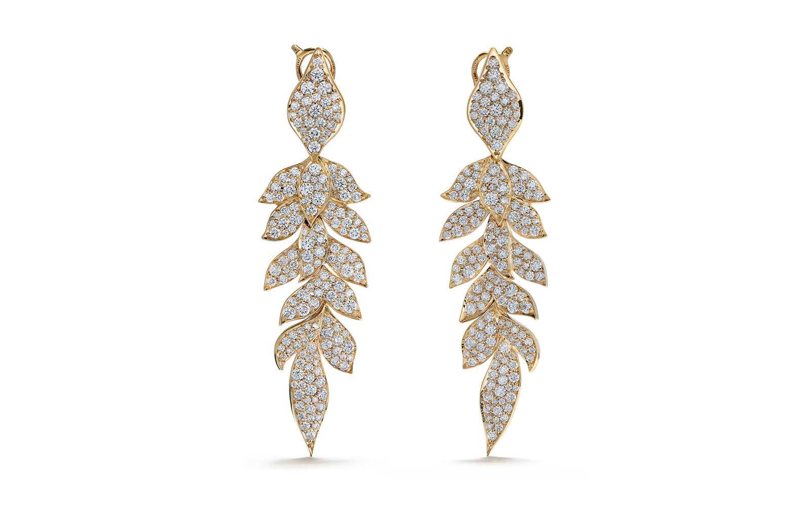 2.74ct D Flawless Diamond Earrings set in 18K Yellow Gold