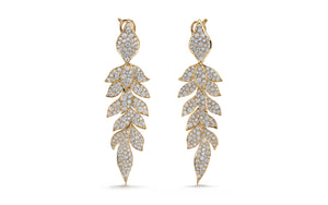 2.74ct D Flawless Diamond Earrings set in 18K Yellow Gold