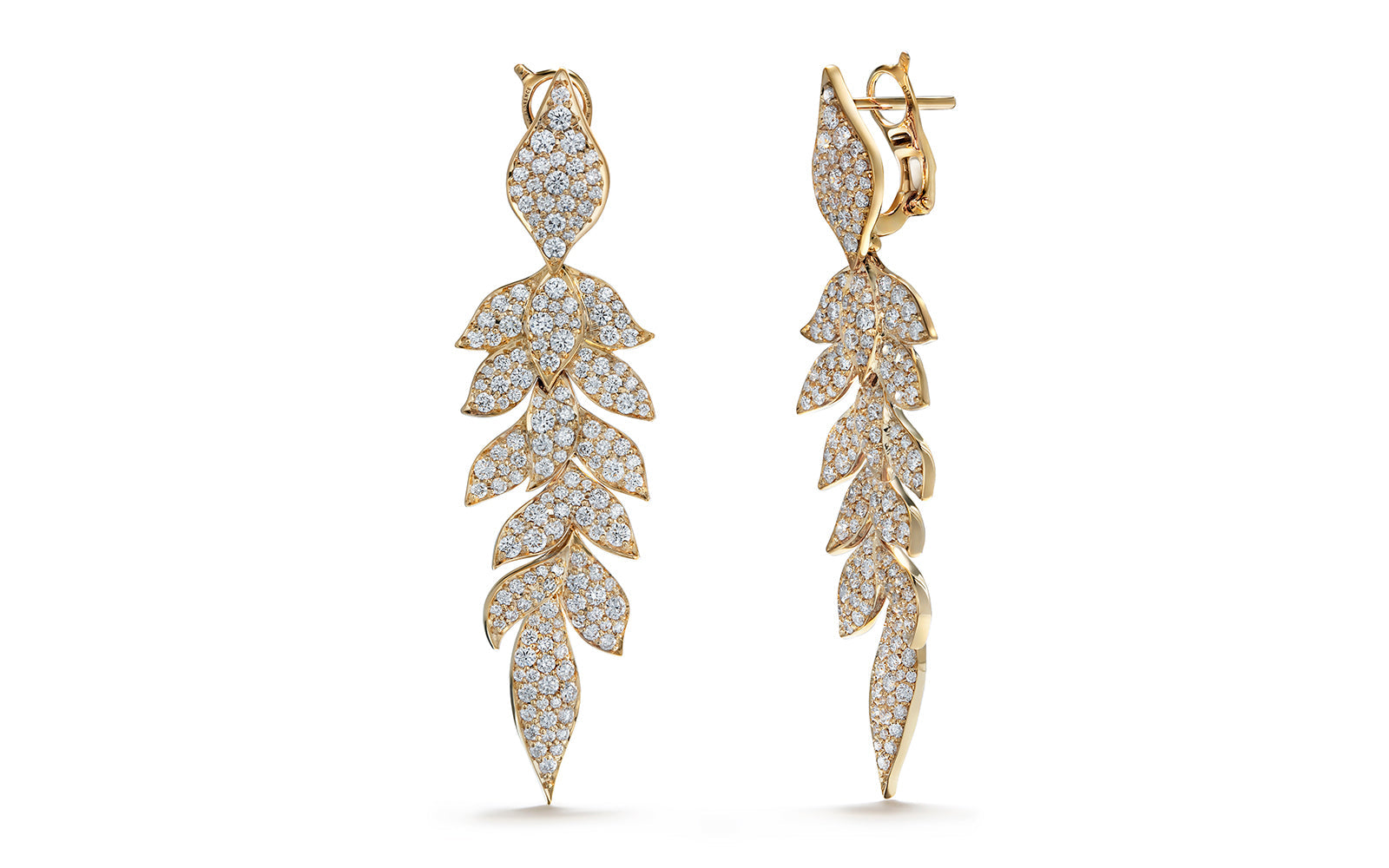 2.74ct D Flawless Diamond Earrings set in 18K Yellow Gold