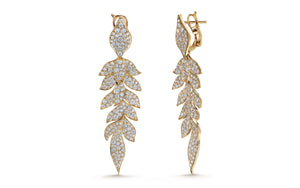 2.74ct D Flawless Diamond Earrings set in 18K Yellow Gold