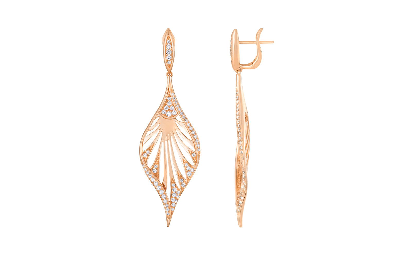 1.20ct D Flawless Diamond Earrings set in 18K Rose Gold