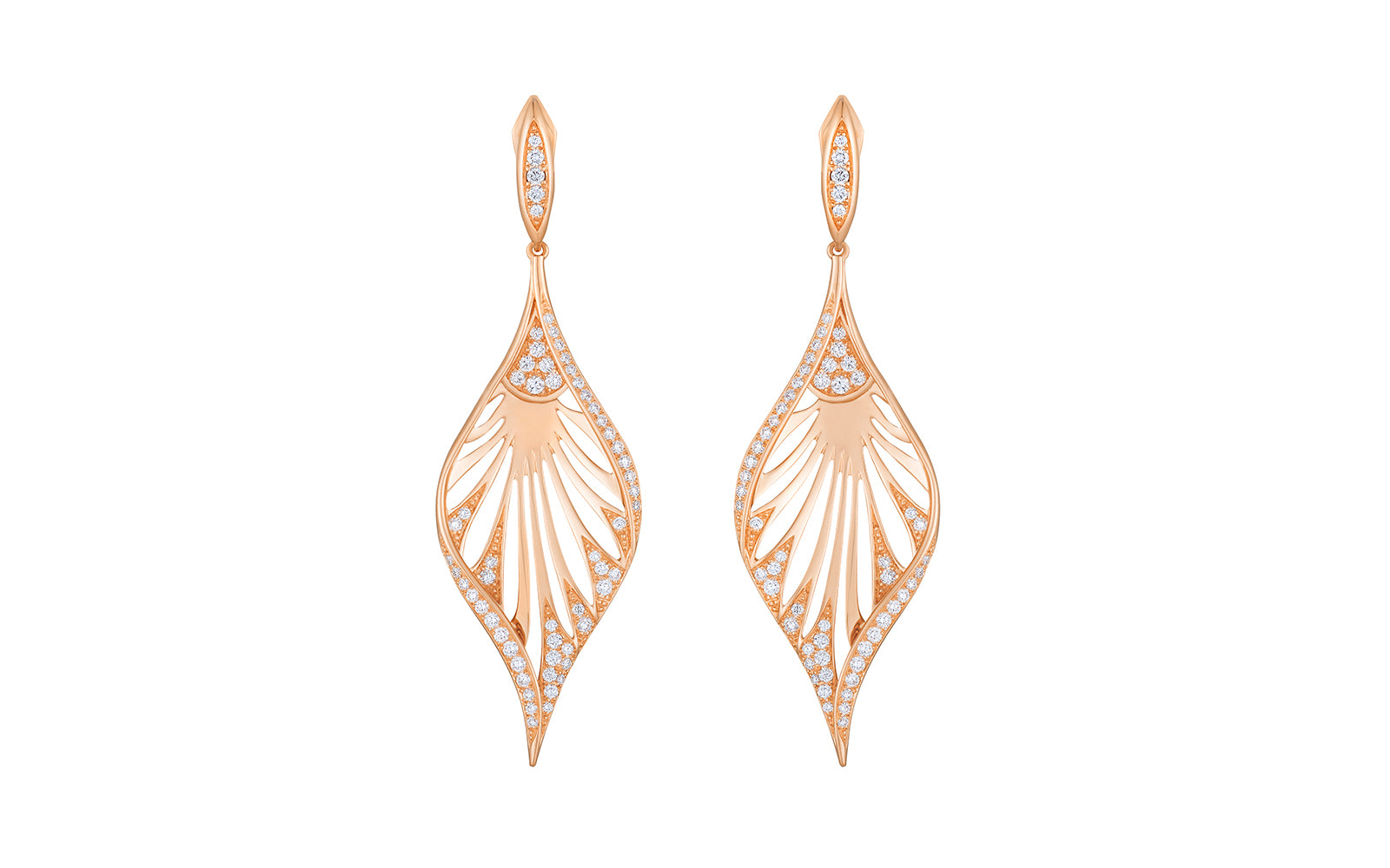 1.20ct D Flawless Diamond Earrings set in 18K Rose Gold
