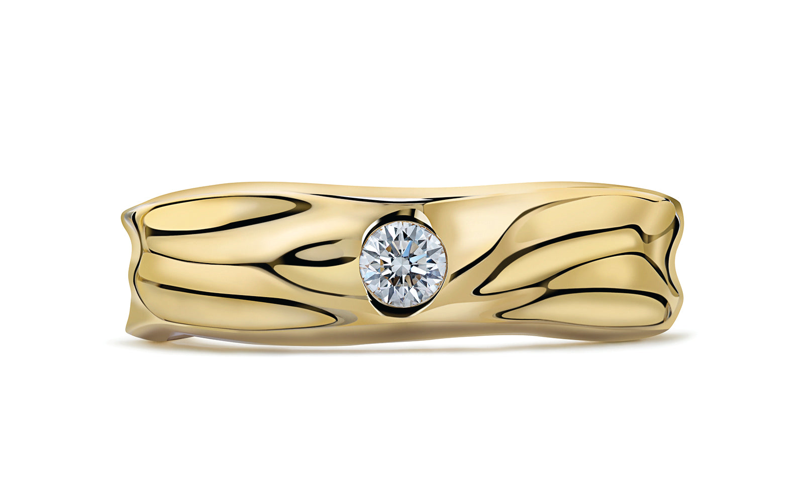 0.15ct D Flawless Diamond Ring set in 18K Yellow Gold