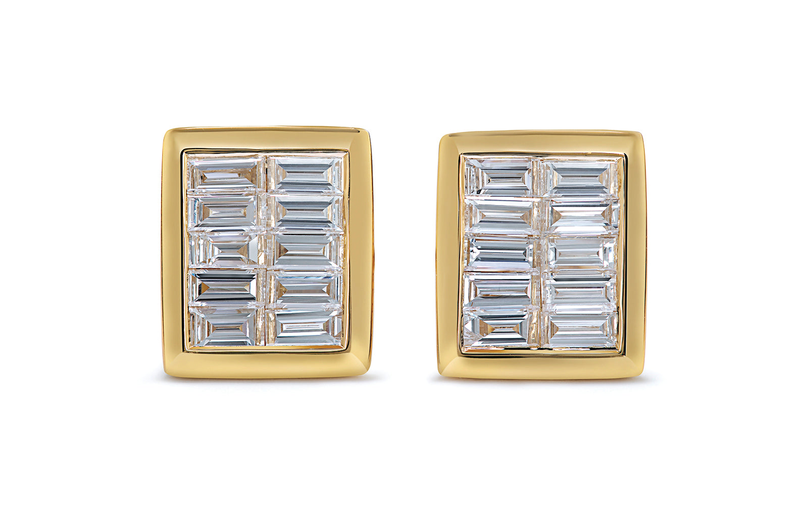 1.00ct D Flawless Diamond Earrings set in 18K Yellow Gold