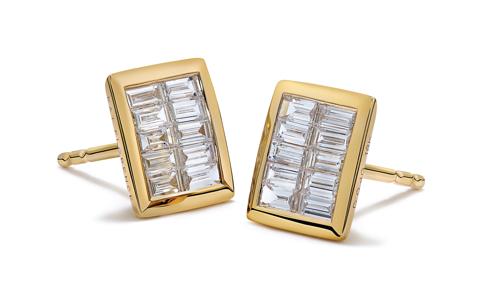 1.00ct D Flawless Diamond Earrings set in 18K Yellow Gold