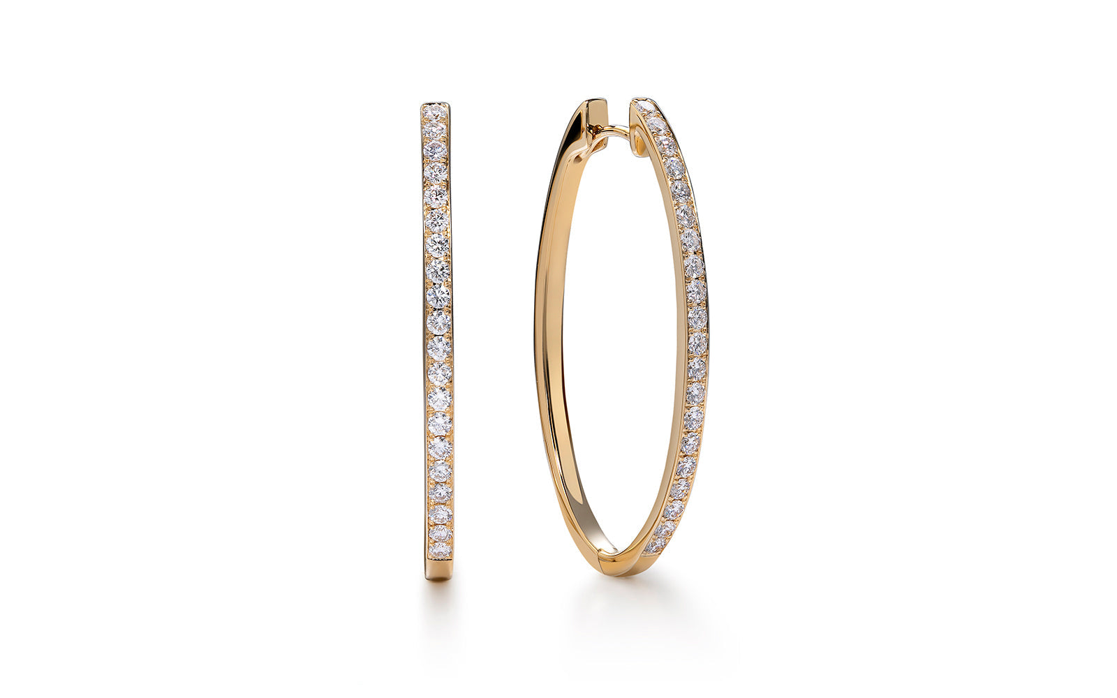 0.94ct D Flawless Diamond Earrings set in 18K Yellow Gold