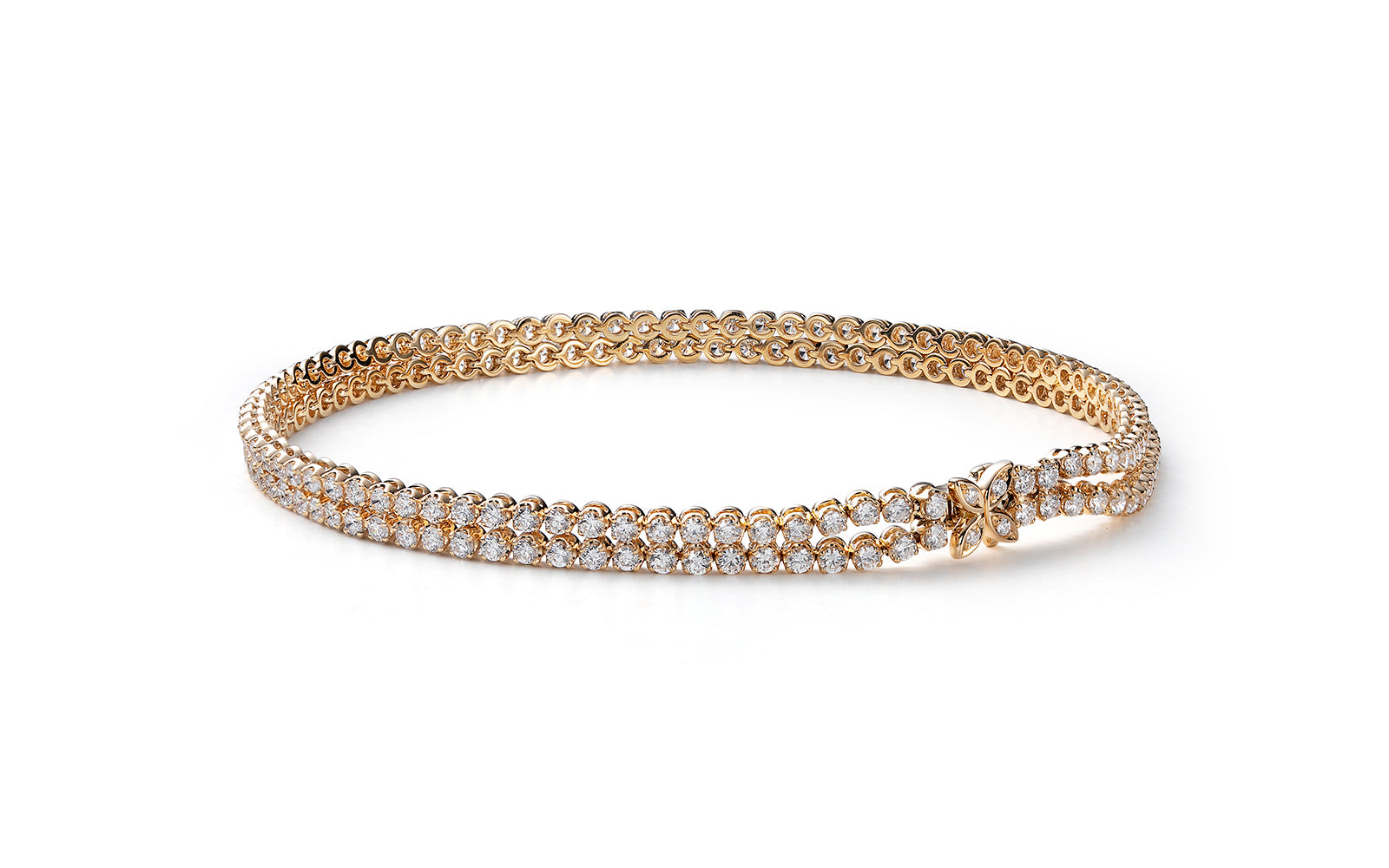 D Flawless Diamond Bracelet set in 18K Yellow Gold