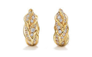 2.08ct D Flawless Diamond Earrings set in 18K Yellow Gold