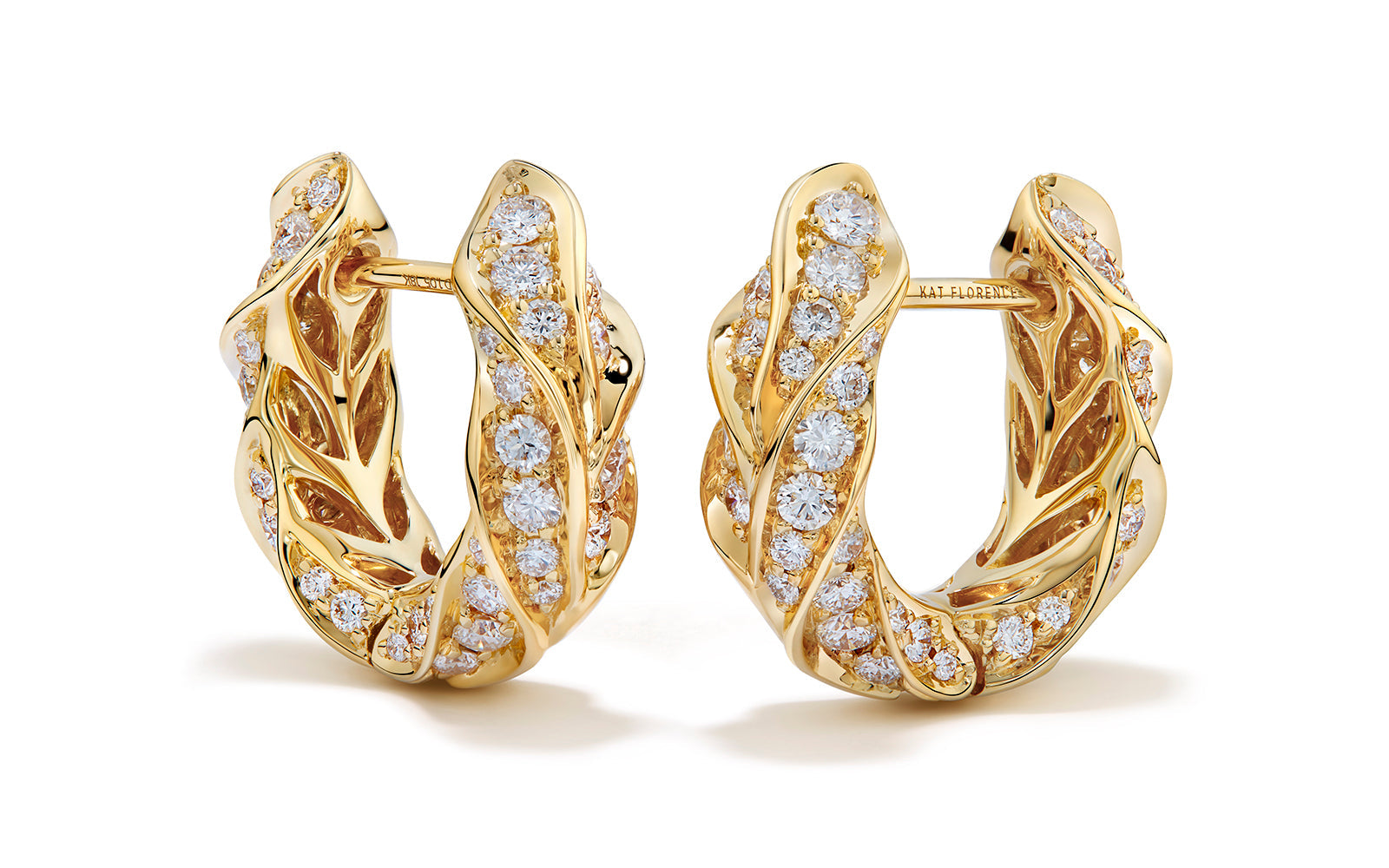 2.08ct D Flawless Diamond Earrings set in 18K Yellow Gold
