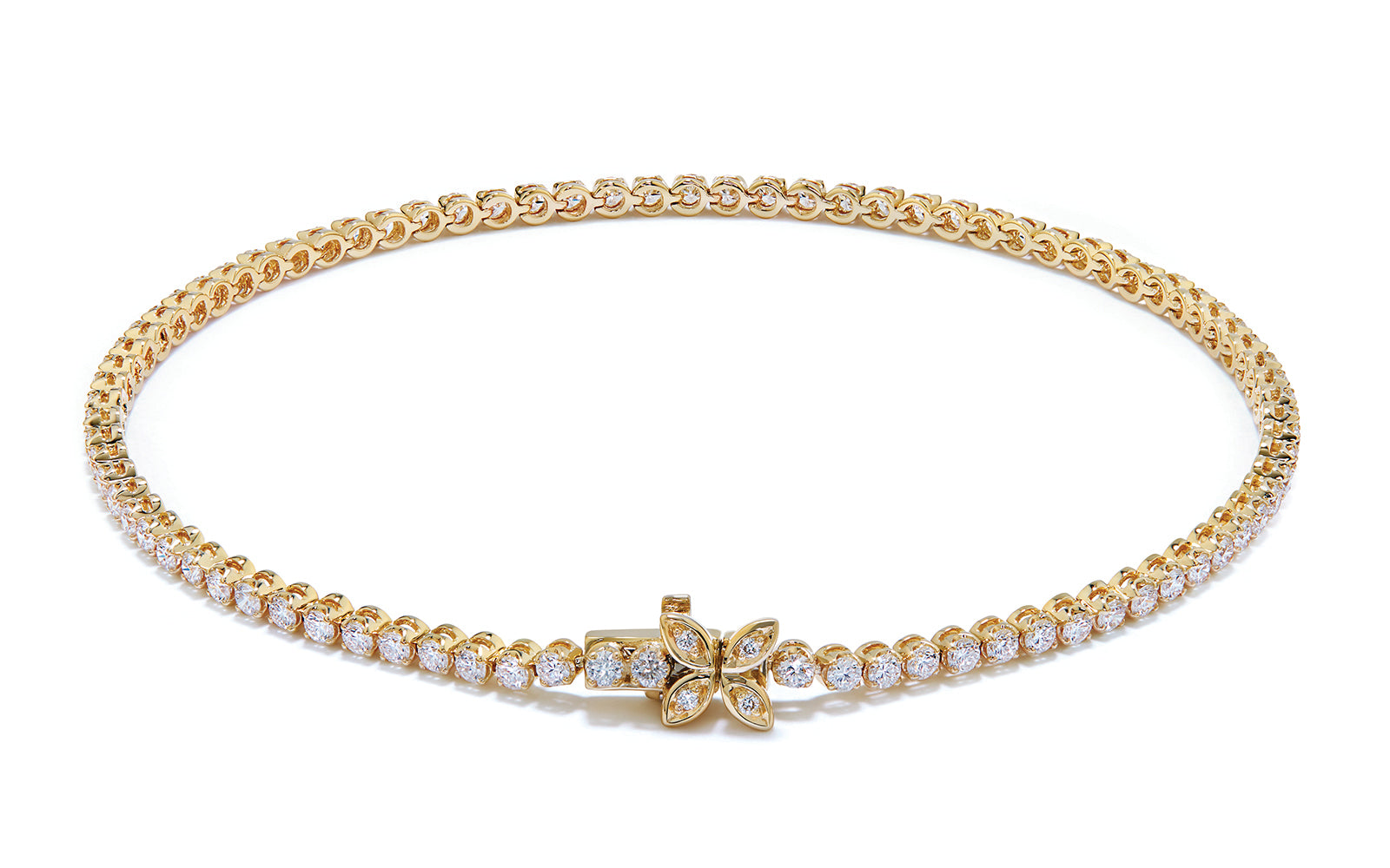 1.66ct D Flawless Diamond Bracelet set in 18K Yellow Gold