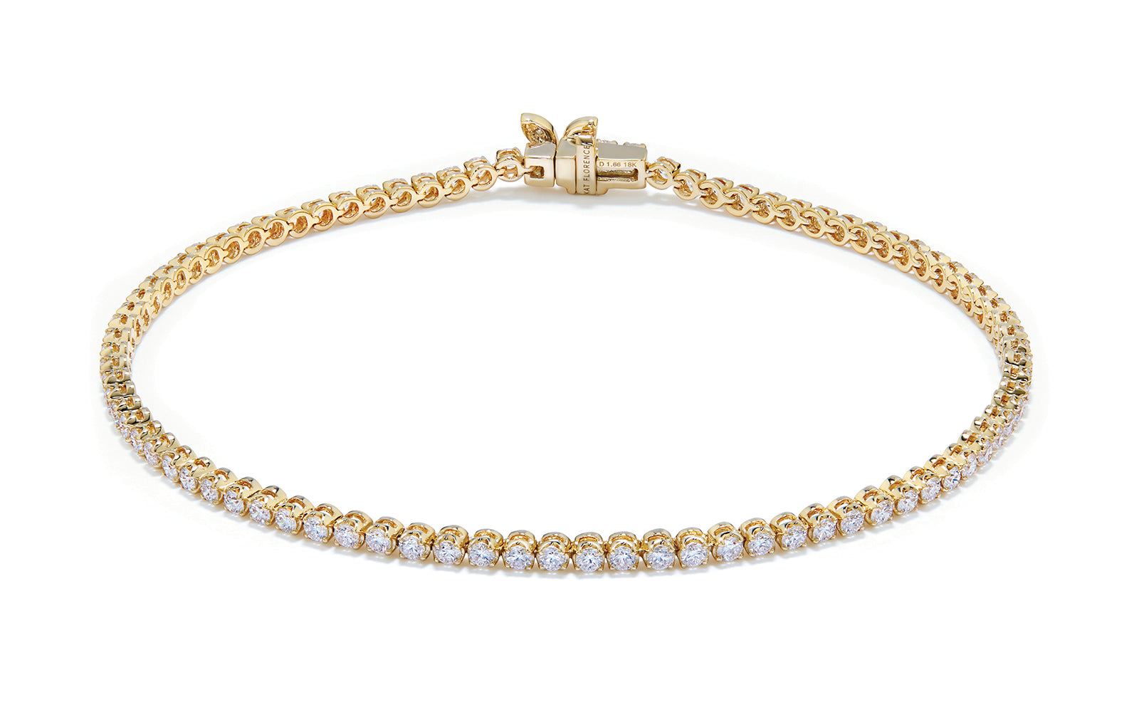 1.66ct D Flawless Diamond Bracelet set in 18K Yellow Gold