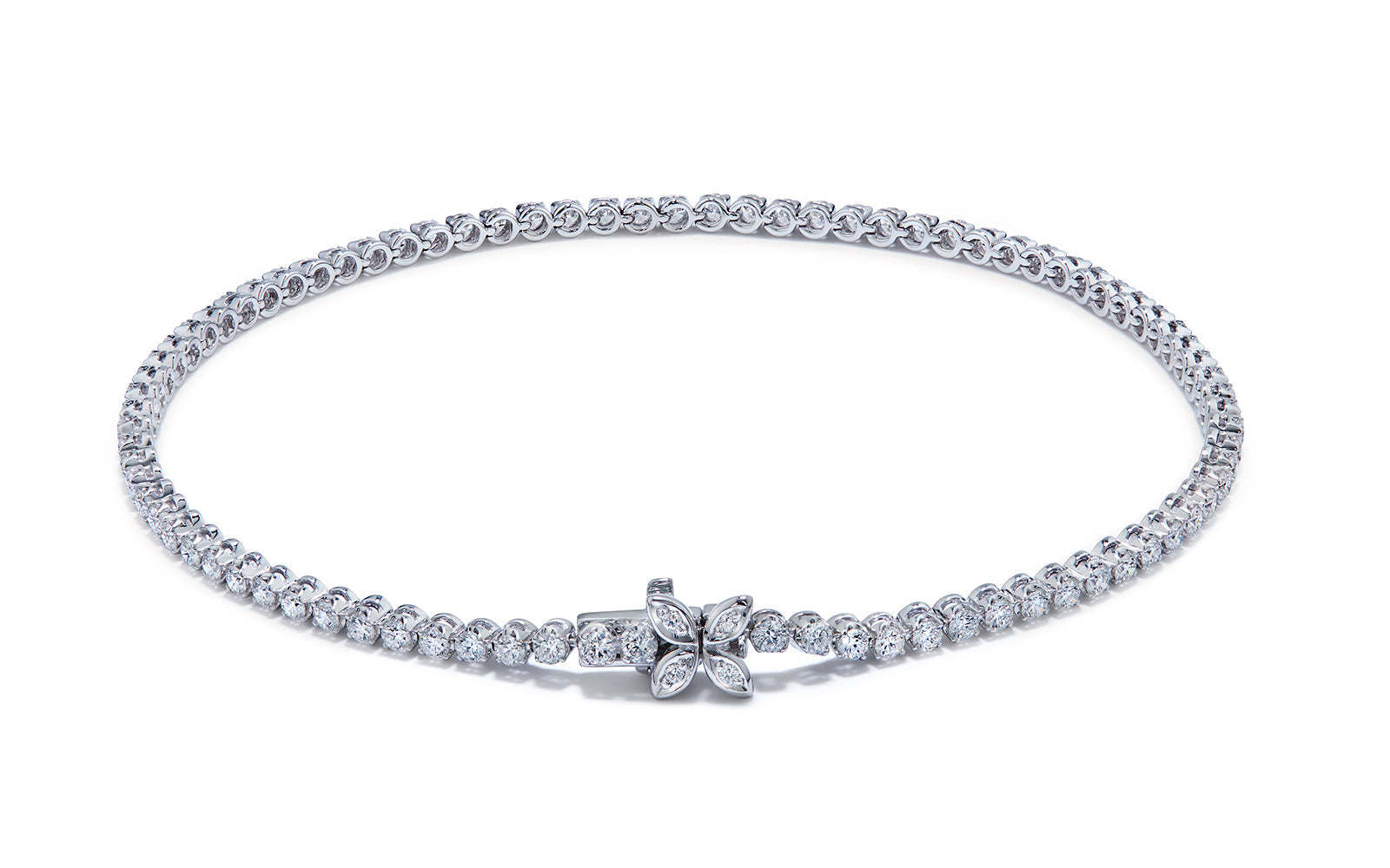 1.66ct D Flawless Diamond Bracelet set in 18K White Gold