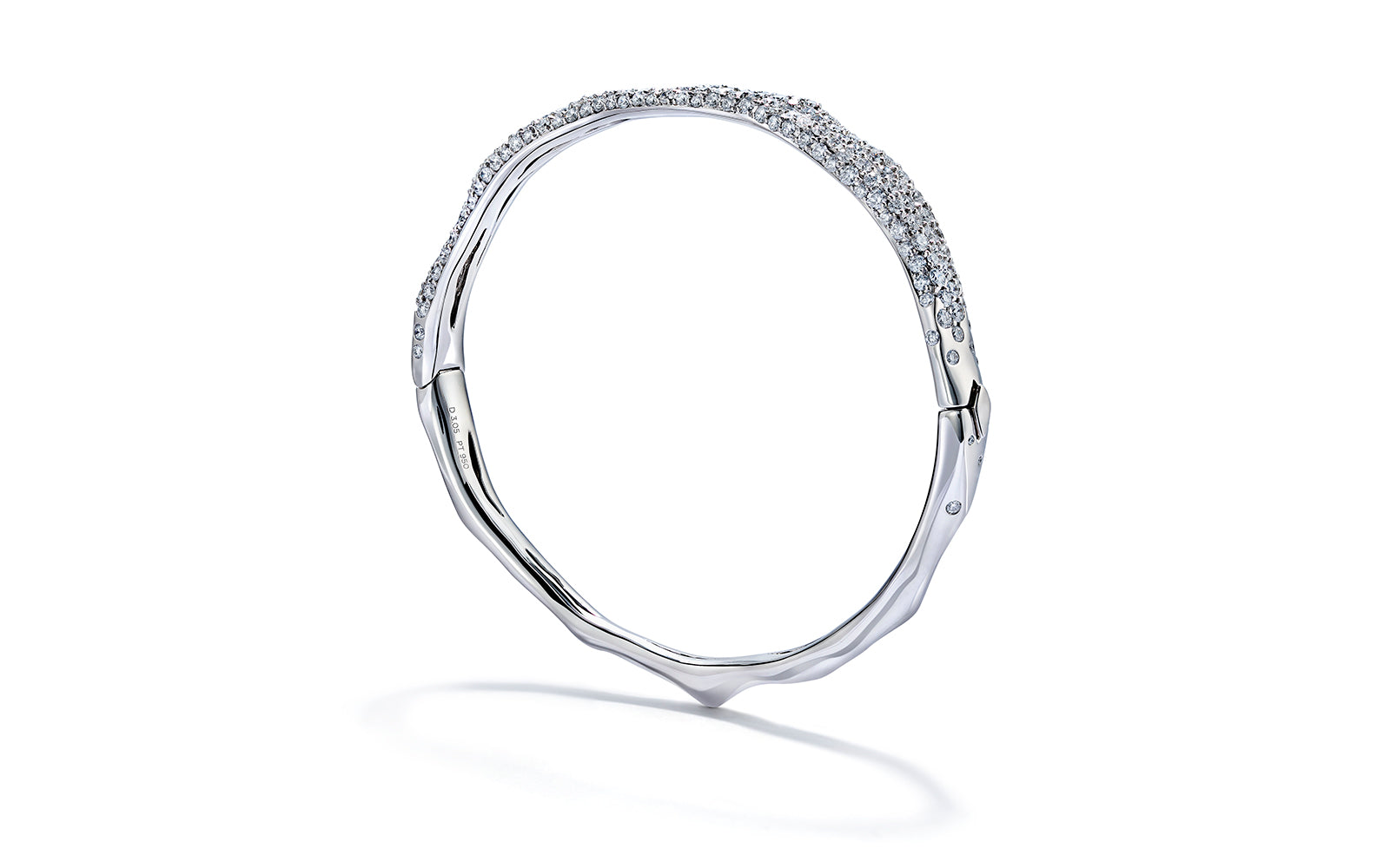 3.57ct D Flawless Diamond Bangle set in Platinum